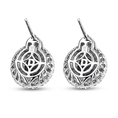 Certified & Appraised D'Joy Premium Australian Opal Triplet and Moissanite 3.08 ctw Earrings in Rhodium Over Sterling Silver