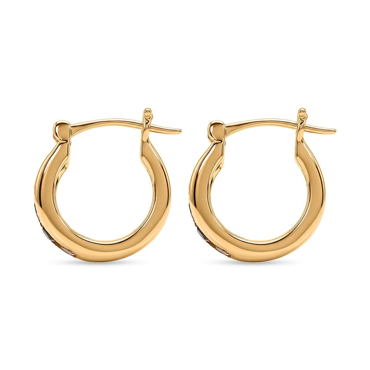 D'Joy Multi-Tourmaline 0.35 ctw Rainbow Glow Hoop Earrings in 18K Vermeil Yellow Gold Over Sterling Silver
