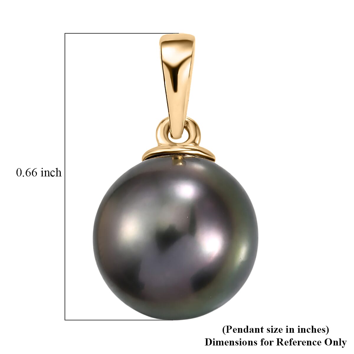 Premium Tahitian Pearl Drop Pendant without Chain in 10K Yellow Gold image number 5