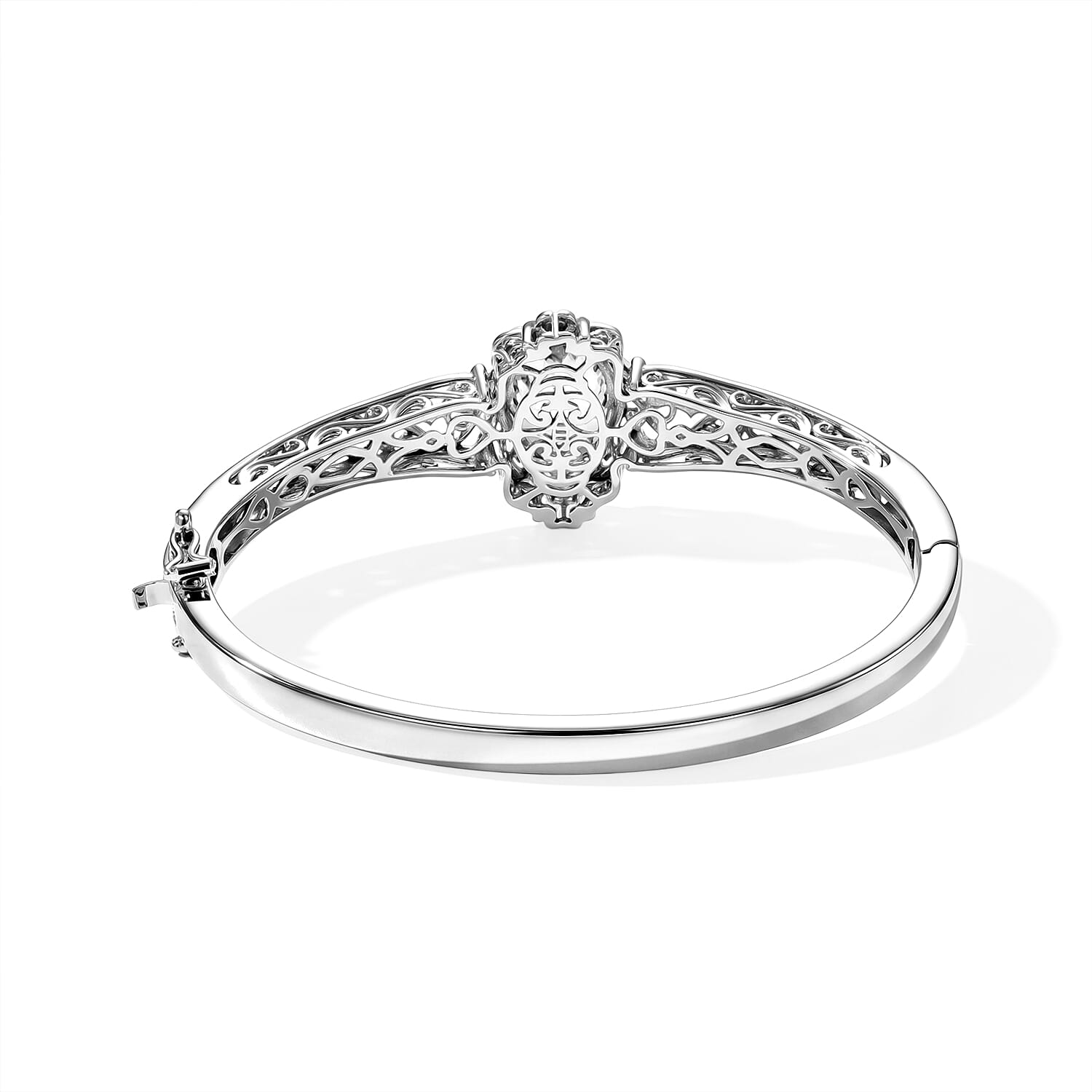 EverTrue Morganique Quartz (Triplet) 10.30 ctw Bangle Bracelet in 18K YG Plated and Platinum Bond (7.25 In)