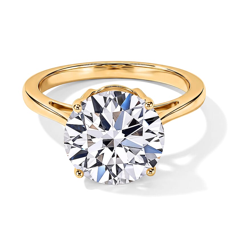 IGI Certified Luxuriant Lab Grown Diamond G VS 5.00 ctw Solitaire Ring in 14K Yellow Gold (Size 10.0)