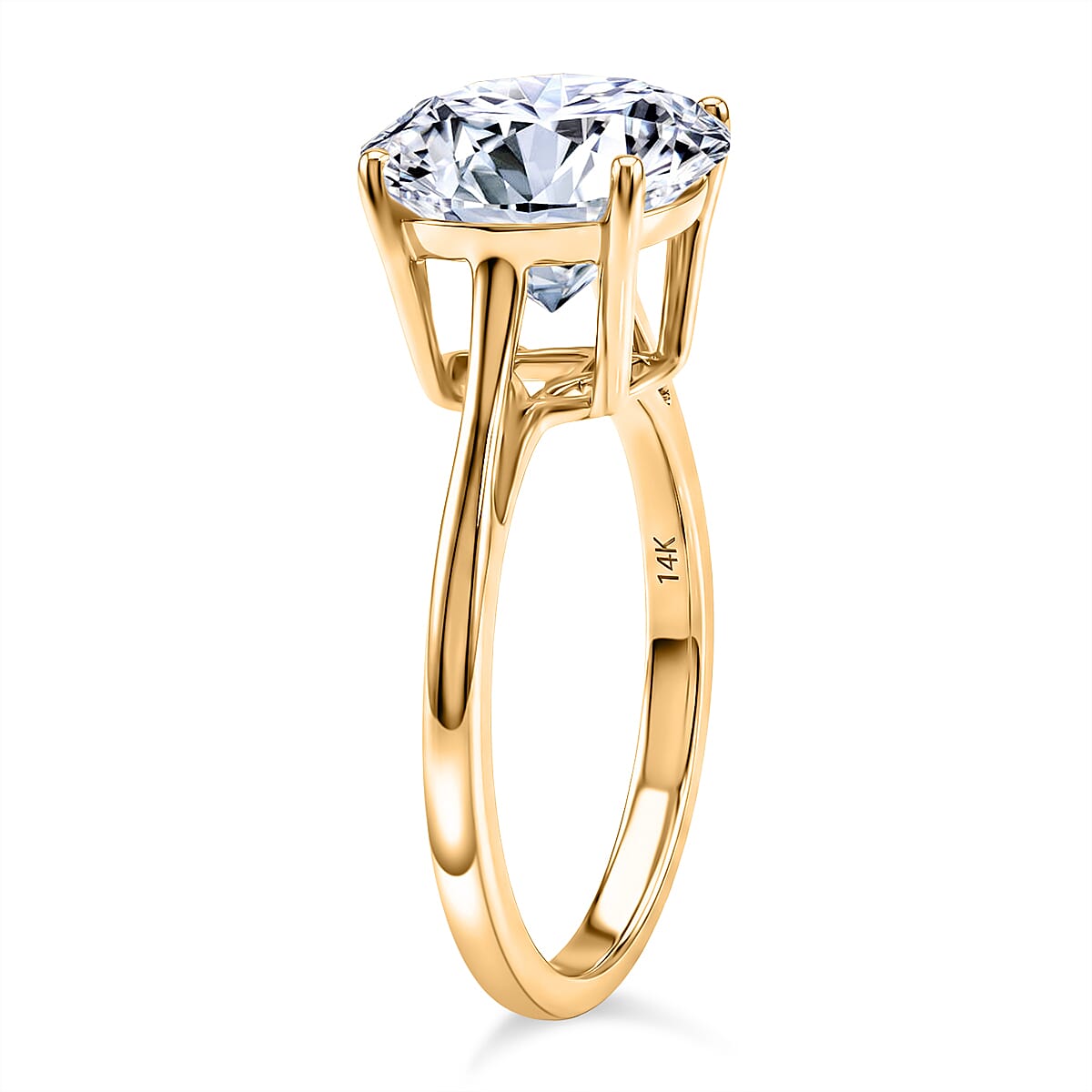 IGI Certified Luxuriant Lab Grown Diamond G VS 5.00 ctw Solitaire Ring in 14K Yellow Gold (Size 10.0) (Ships in 10-12 Days) image number 3