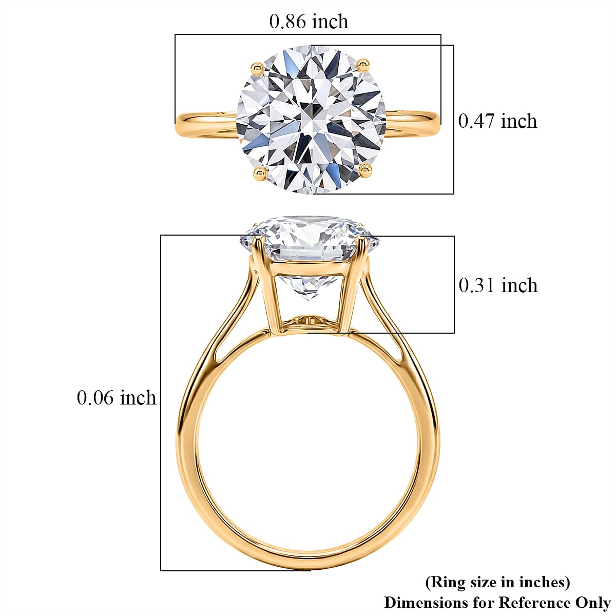 IGI Certified Luxuriant Lab Grown Diamond G VS 5.00 ctw Solitaire Ring in 14K Yellow Gold (Size 10.0) (Ships in 10-12 Days) image number 5