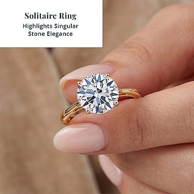 IGI Certified Luxuriant Lab Grown Diamond G VS 5.00 ctw Solitaire Ring in 14K Yellow Gold (Size 10.0)