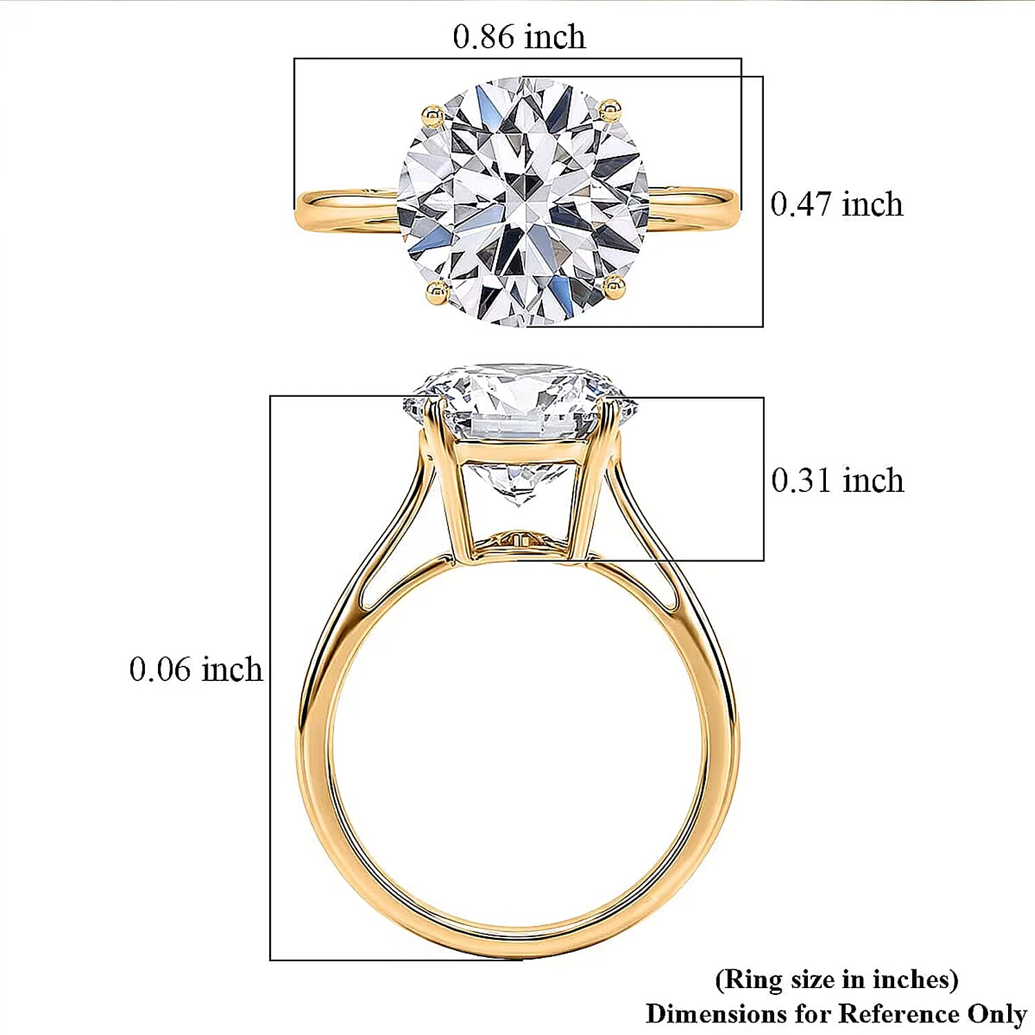 IGI Certified Luxuriant Lab Grown Diamond G VS 5.00 ctw Solitaire Ring in 14K Yellow Gold (Size 10.0)