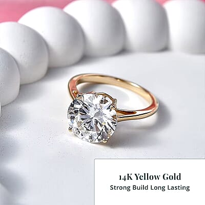 IGI Certified Luxuriant Lab Grown Diamond G VS 5.00 ctw Solitaire Ring in 14K Yellow Gold (Size 6.0)
