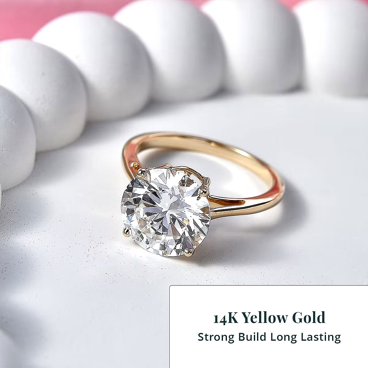 IGI Certified Luxuriant Lab Grown Diamond G VS 5.00 ctw Solitaire Ring in 14K Yellow Gold (Size 8.0) image number 4