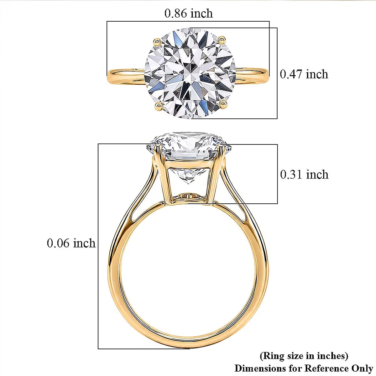 IGI Certified Luxuriant Lab Grown Diamond G VS 5.00 ctw Solitaire Ring in 14K Yellow Gold (Size 8.0) image number 6