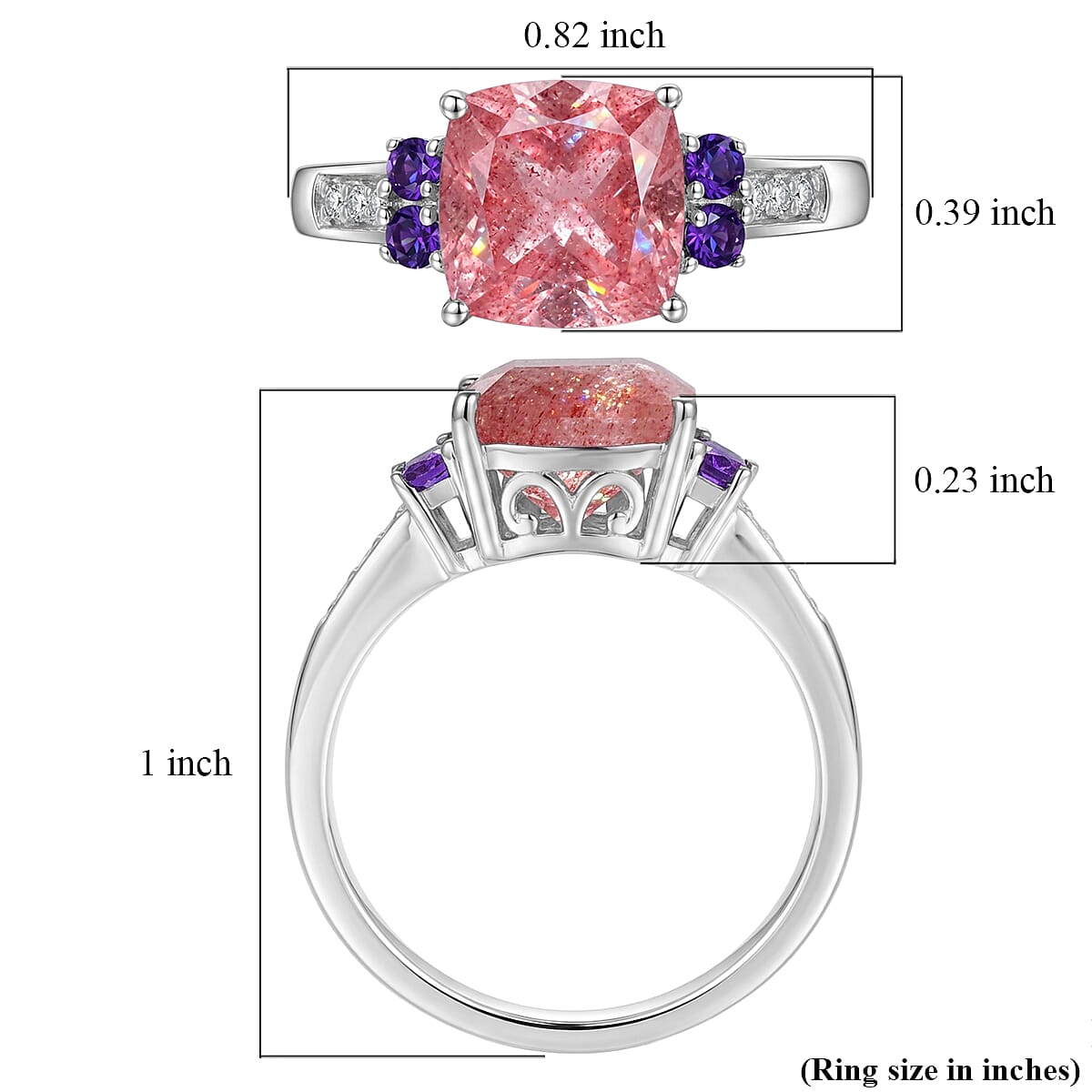 D'Joy Tanzanian Natronite and Multi Gemstone 2.50 ctw Ring in Rhodium Over Sterling Silver (Size 7.0) image number 5