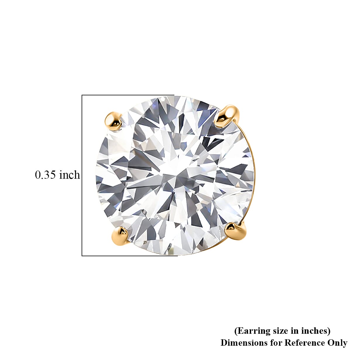 IGI Certified Luxuriant Lab Grown Diamond G VS 5.00 ctw Solitaire Stud Earrings in 14K Yellow Gold (Ships in 10-12 Days) image number 4