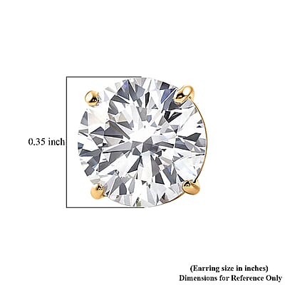 IGI Certified Luxuriant Lab Grown Diamond G VS 5.00 ctw Solitaire Stud Earrings in 14K Yellow Gold