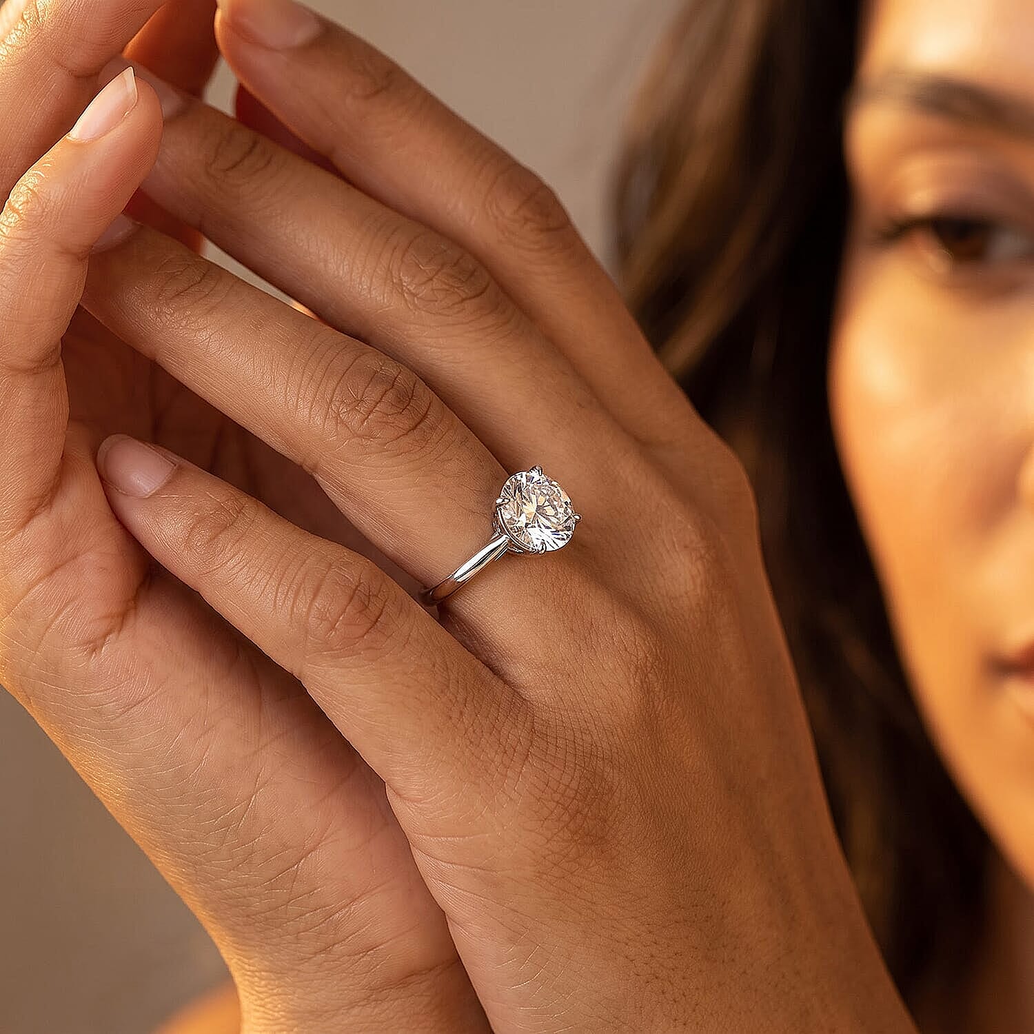 IGI Certified Luxuriant Lab Grown Diamond G VS 5.00 ctw Ring in 14K White Gold (Size  6.0)
