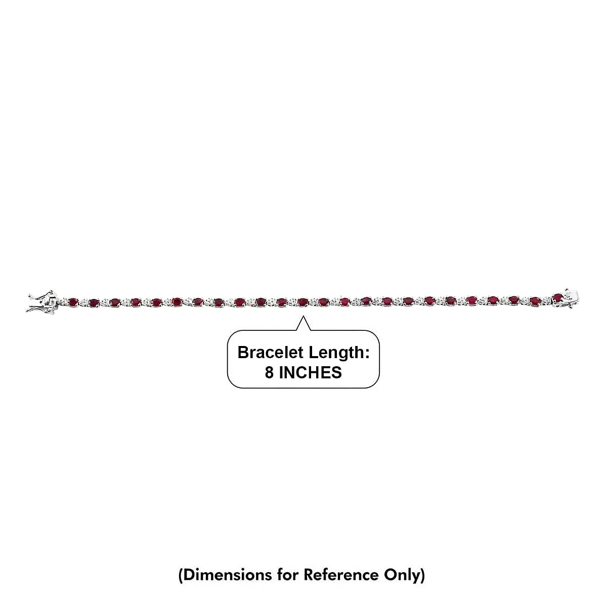 D'Joy Premium Montepuez Ruby and Moissanite 5.85 ctw Scarlet Link Bracelet in Rhodium Over Sterling Silver (7.25 In) image number 4