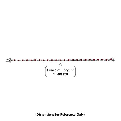 D'Joy Premium Montepuez Ruby and Moissanite 5.85 ctw Scarlet Link Bracelet in Rhodium Over Sterling Silver (7.25 In)