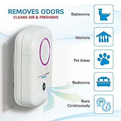 Closeout Breathe Pure Pro with Hepa Filter and UV-C Air Purifier Removes Odors, Cleans and Freshens