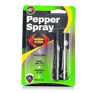 Black Pepper Spray with Faux Leather Holder and Key Ring