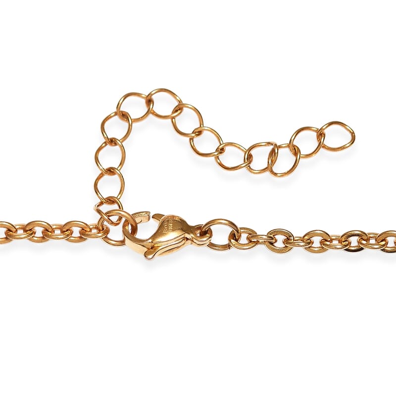 EverTrue Tiger's Eye 195.00 ctw Beaded Station Necklace in ION Plated YG Stainless Steel 20-22 Inches