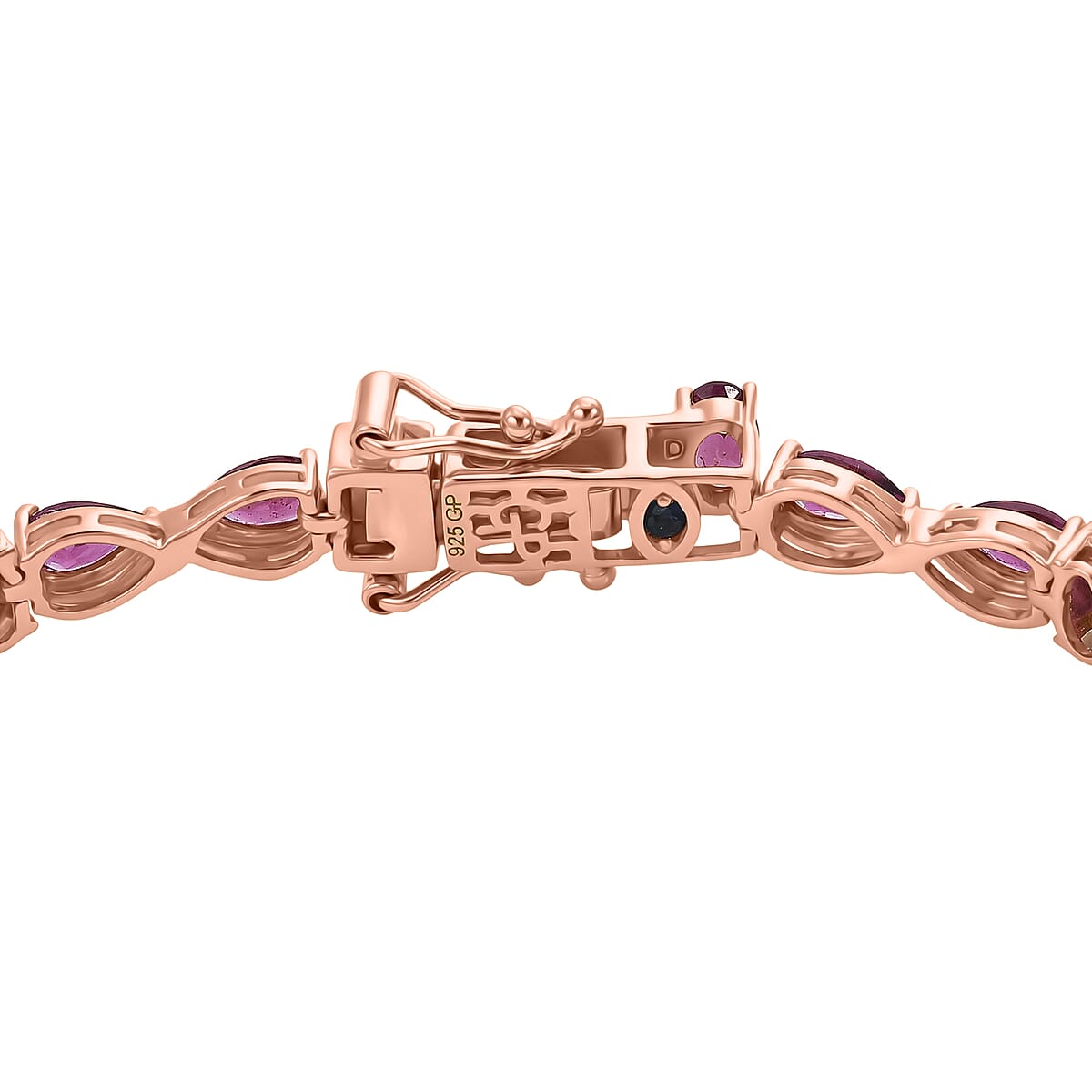 GP Premium Radiant Ember Garnet 9.25 ctw Bracelet in 18K Vermeil Rose Gold Over Sterling Silver (7.25 In) image number 3