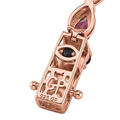 GP Amore Collection Premium Radiant Ember Garnet 9.60 ctw Bracelet in 18K Vermeil Rose Gold Over Sterling Silver (7.25 In)
