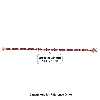 GP Amore Collection Premium Radiant Ember Garnet 9.60 ctw Bracelet in 18K Vermeil Rose Gold Over Sterling Silver (7.25 In)