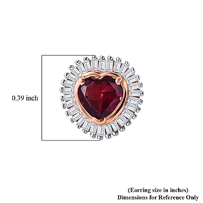 D'Joy Premium Malawi Magenta Garnet and Diamond 1.25 ctw Midnight Romance Stud Earrings in 18K Vermeil Rose Gold Over Sterling Silver