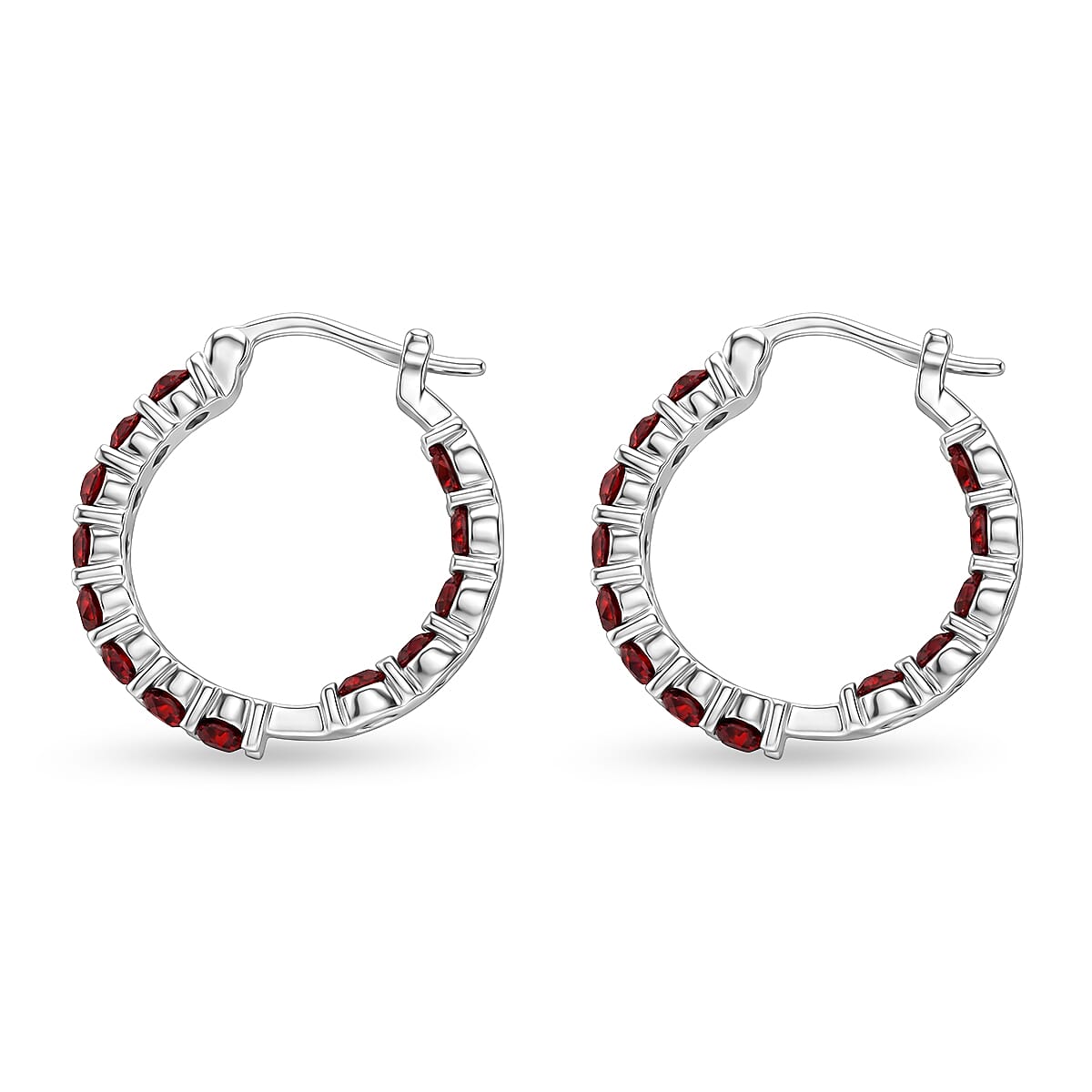 EverTrue Siam Color Swarovski Crystal Earrings in Stainless Steel