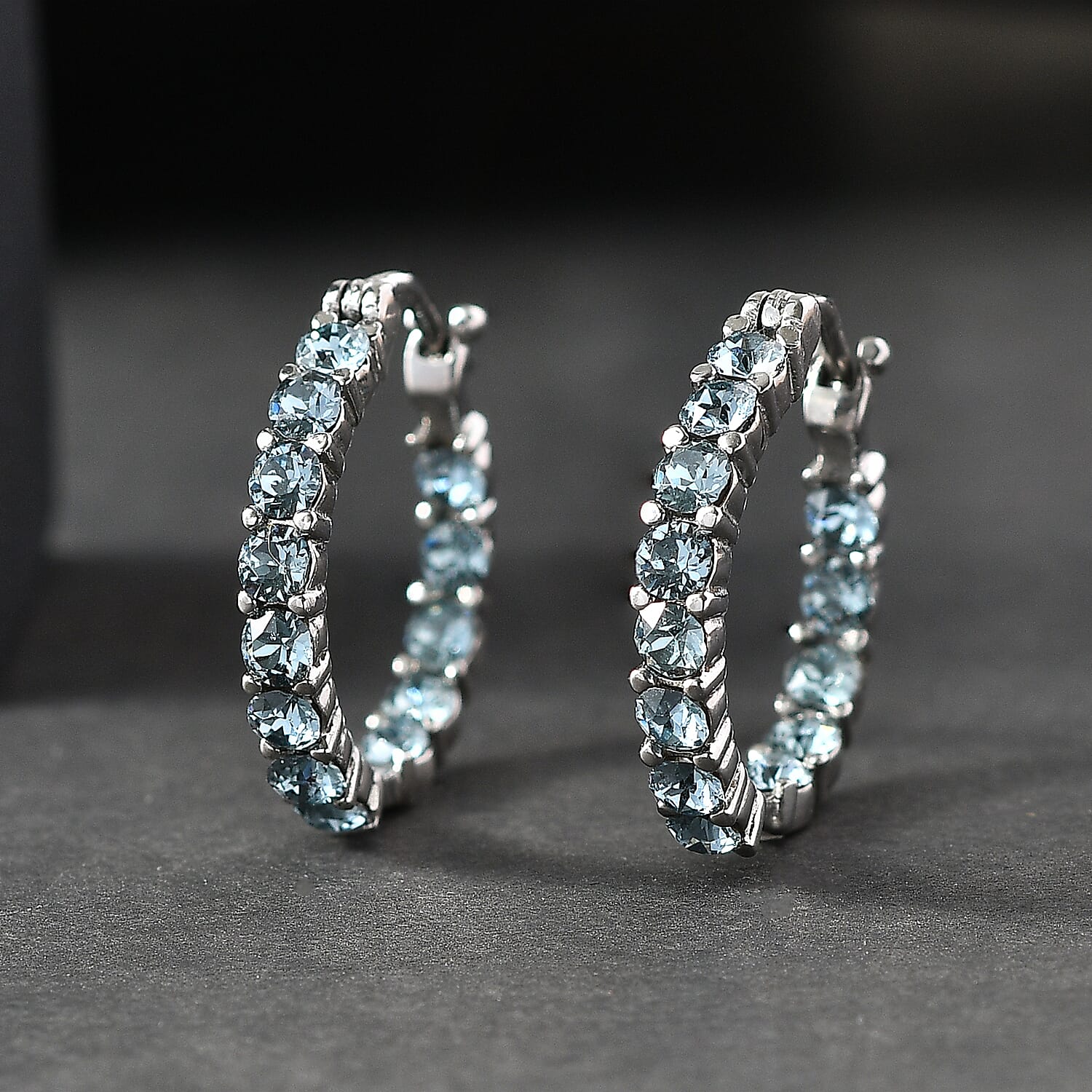 EverTrue Indian Sapphire Swarovski Crystal Earrings Stainless Steel