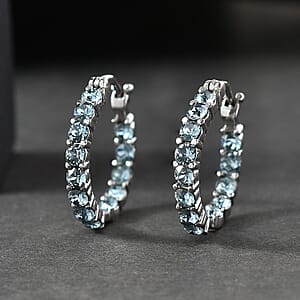 EverTrue Indian Sapphire Swarovski Crystal Earrings Stainless Steel 