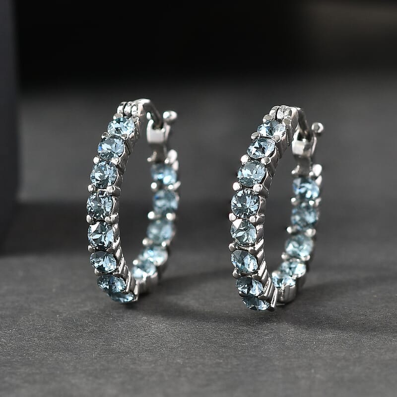 EverTrue Indian Sapphire Swarovski Crystal Earrings Stainless Steel
