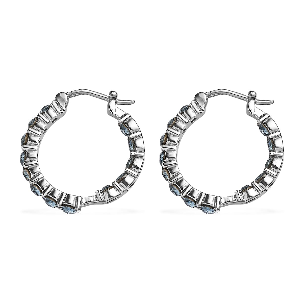 EverTrue Indian Sapphire Swarovski Crystal Earrings Stainless Steel  image number 3
