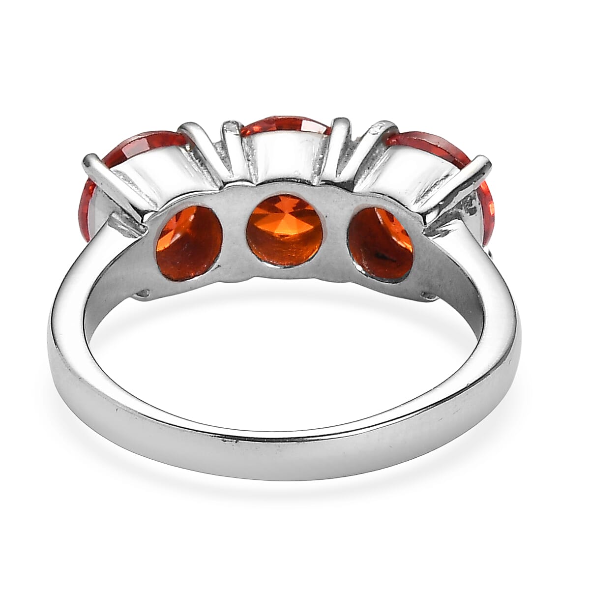 EverTrue Simulated Orange Diamond 6.90 ctw Ring in Stainless Steel (Size 6.0)