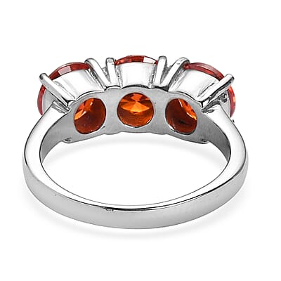EverTrue Simulated Orange Diamond 6.90 ctw Ring in Stainless Steel (Size 6.0)