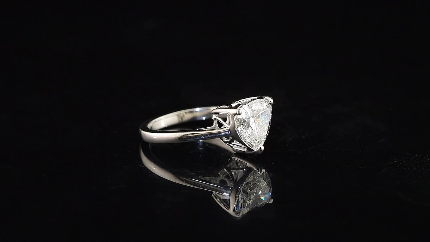 IGI Certified 950 Platinum Luxuriant Lab Grown Diamond (G, VS) Heart Ring (Size 10.0) (5.45 g) 3.00 ctw