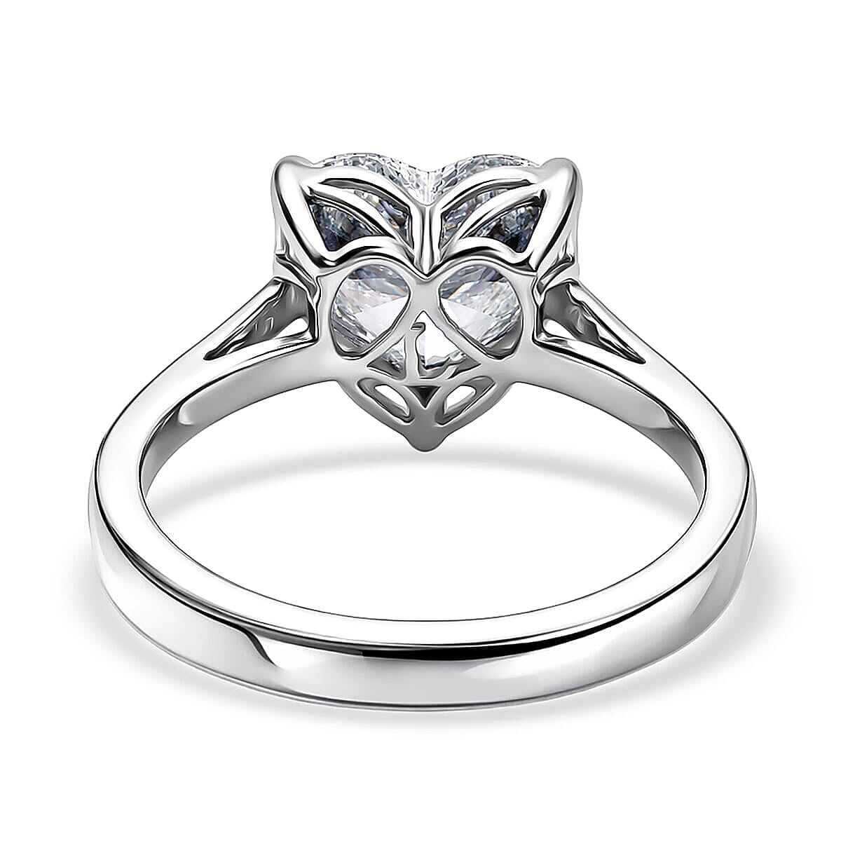 IGI Certified Luxuriant Lab Grown Diamond G VS 3.00 ctw Heart Ring in 950 Platinum (Size 7.0) 5.45 Grams