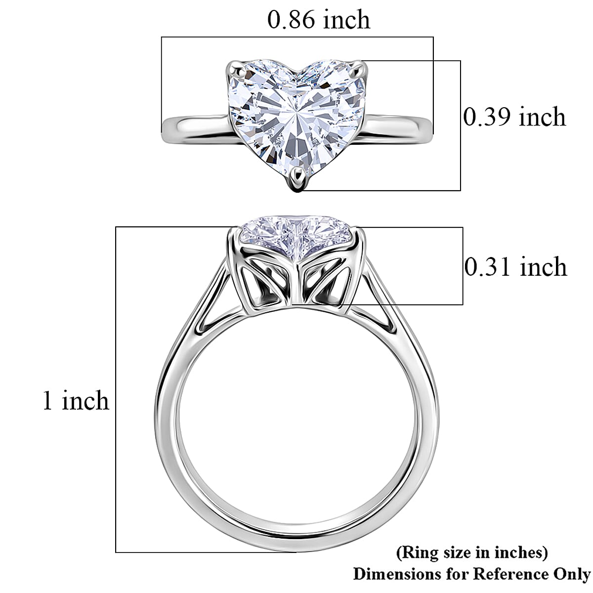 IGI Certified Luxuriant Lab Grown Diamond G VS 3.00 ctw Heart Ring in 950 Platinum (Size 7.0) 5.45 Grams image number 5