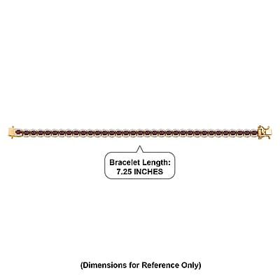 D'Joy Premium Malawi Magenta Garnet and Moissanite 10.35 ctw Midnight Line Bracelet in 18K Vermeil Yellow Gold Over Sterling Silver (6.50 In)