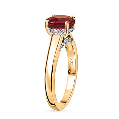 D'Joy Lab Grown Color Change Sapphire and Moissanite 2.85 ctw Ring in 18K Vermeil Yellow Gold Over Sterling Silver (Size 8.0)