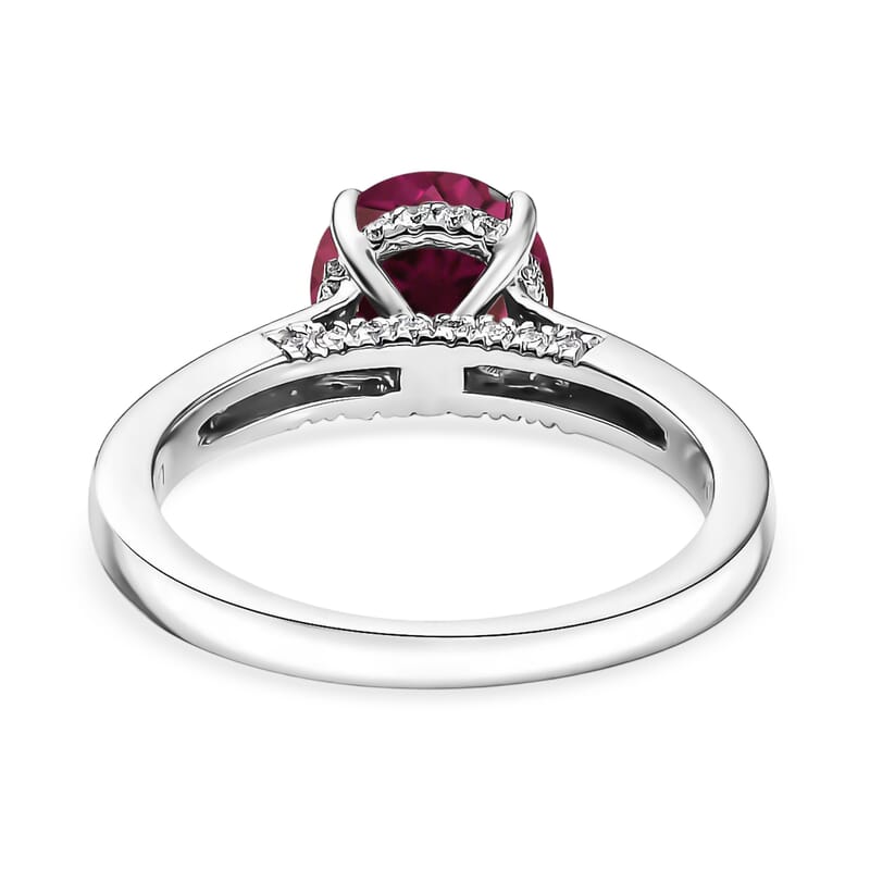 D'Joy Lab Grown Color Change Sapphire and Moissanite 2.85 ctw Ring in Rhodium Over Sterling Silver (Size 12.0)