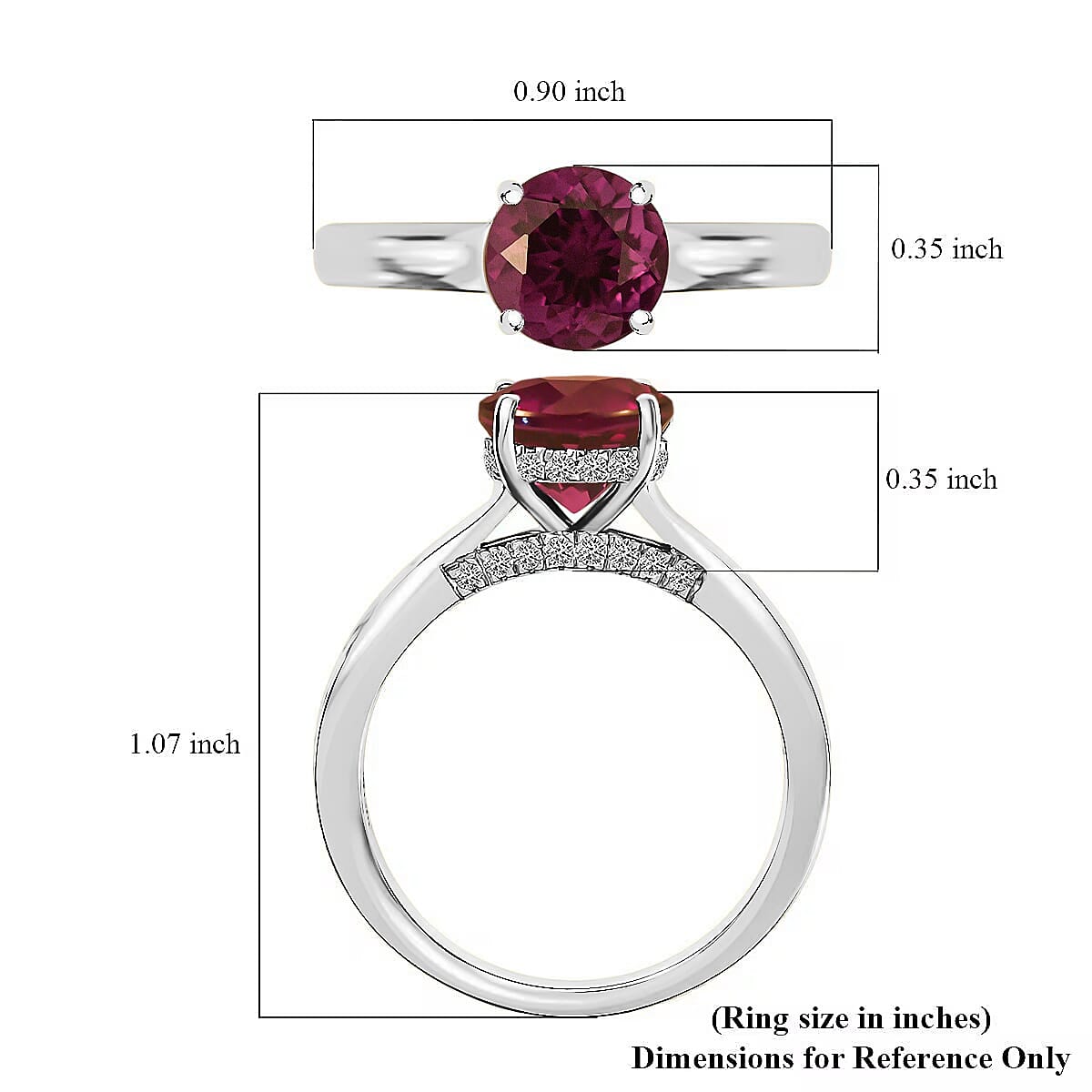D'Joy Lab Grown Color Change Sapphire and Moissanite 2.85 ctw Ring in Rhodium Over Sterling Silver (Size 8.5) image number 5