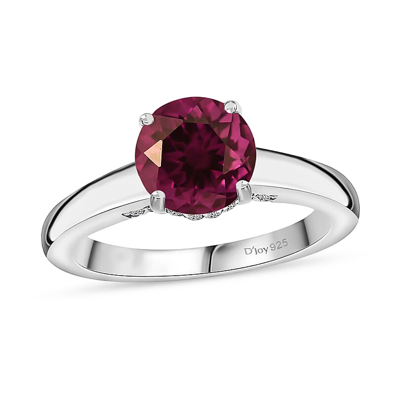 D'Joy Lab Grown Color Change Sapphire and Moissanite 2.85 ctw Ring in Rhodium Over Sterling Silver (Size 9.5)