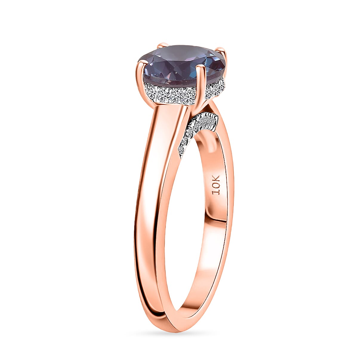 D'Joy Lab Grown Alexandrite and Moissanite 2.85 ctw Ring in 18K Vermeil Rose Gold Over Sterling Silver (Size 7.0) image number 3