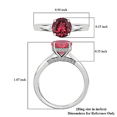 D'Joy Lab Grown Padparadscha Sapphire and Moissanite 2.85 ctw Ring in Rhodium Over Sterling Silver (Size 4.5)