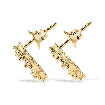 Luxoro Floral Earrings in 10K Green Gold with White Gold Push Post 3.80 Grams