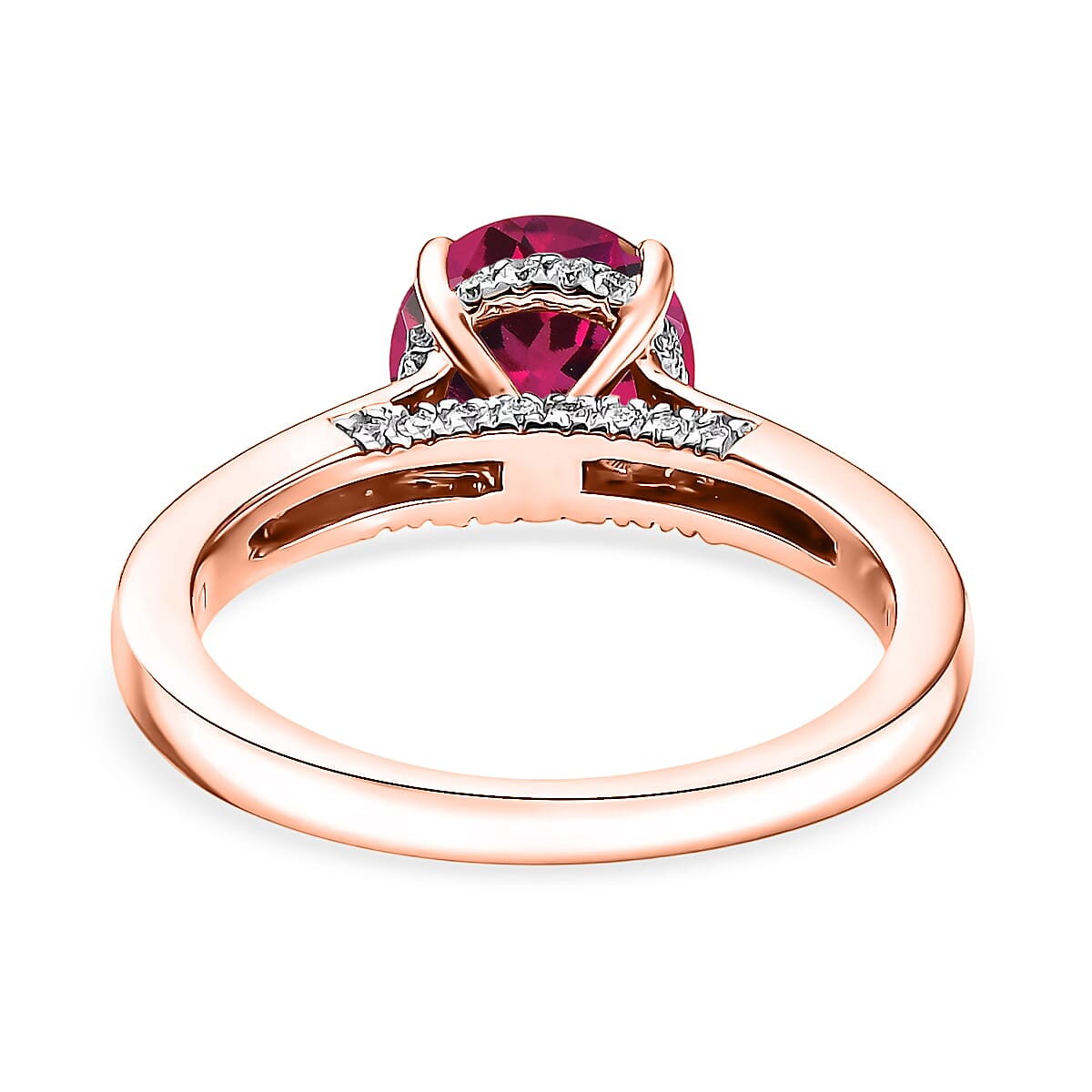 D'Joy Lab Grown Pink Sapphire and Moissanite 2.85 ctw Ring in 18K Vermeil Rose Gold Over Sterling Silver (Size 9.5) image number 4