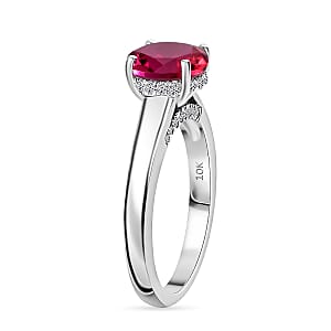D'Joy Lab Grown Pink Sapphire and Moissanite 2.85 ctw Ring in Rhodium Over Sterling Silver (Size 4.0)