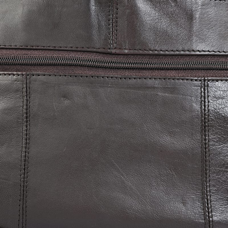 La Marey Brown Genuine Leather Front Pocket RFID Crossbody Bag
