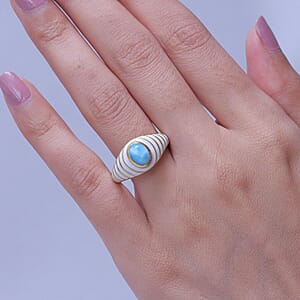 D'Joy AAA Larimar 1.00 ctw Ring in 18K Vermeil Yellow Gold Sterling Silver (Size 10.0)