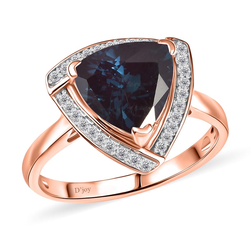 D'Joy Lab Grown Alexandrite and Moissanite 4.00 ctw Ring in 18K Vermeil Rose Gold Over Sterling Silver (Size 4.0)