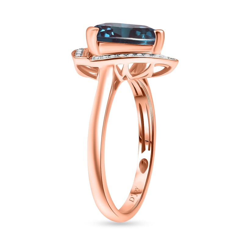 D'Joy Lab Grown Alexandrite and Moissanite 4.00 ctw Ring in 18K Vermeil Rose Gold Over Sterling Silver (Size 8.5)