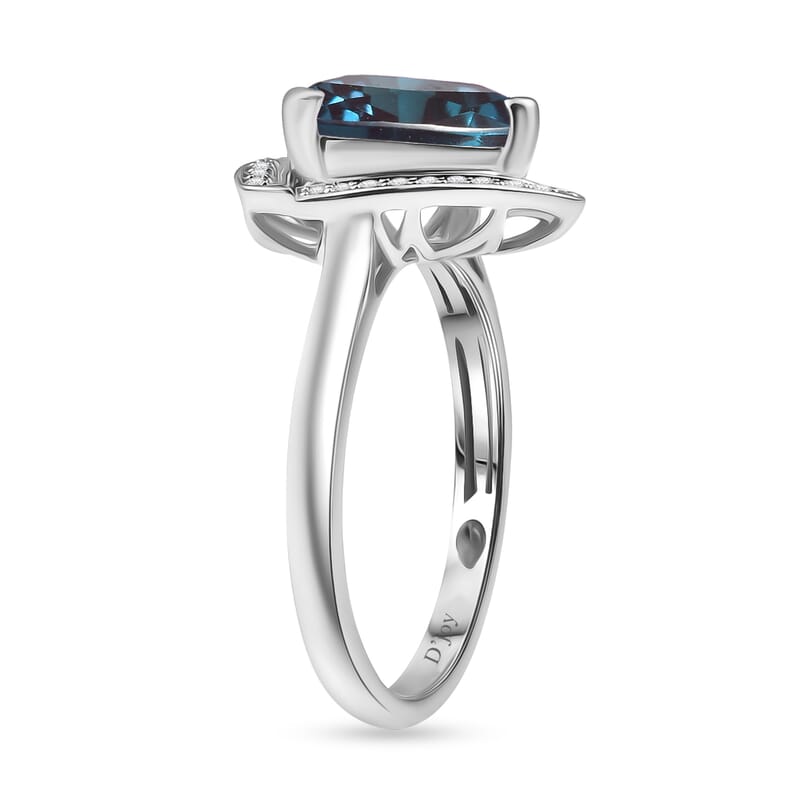 D'Joy Lab Grown Alexandrite and Moissanite 4.00 ctw Ring in Rhodium Over Sterling Silver (Size 9.5)